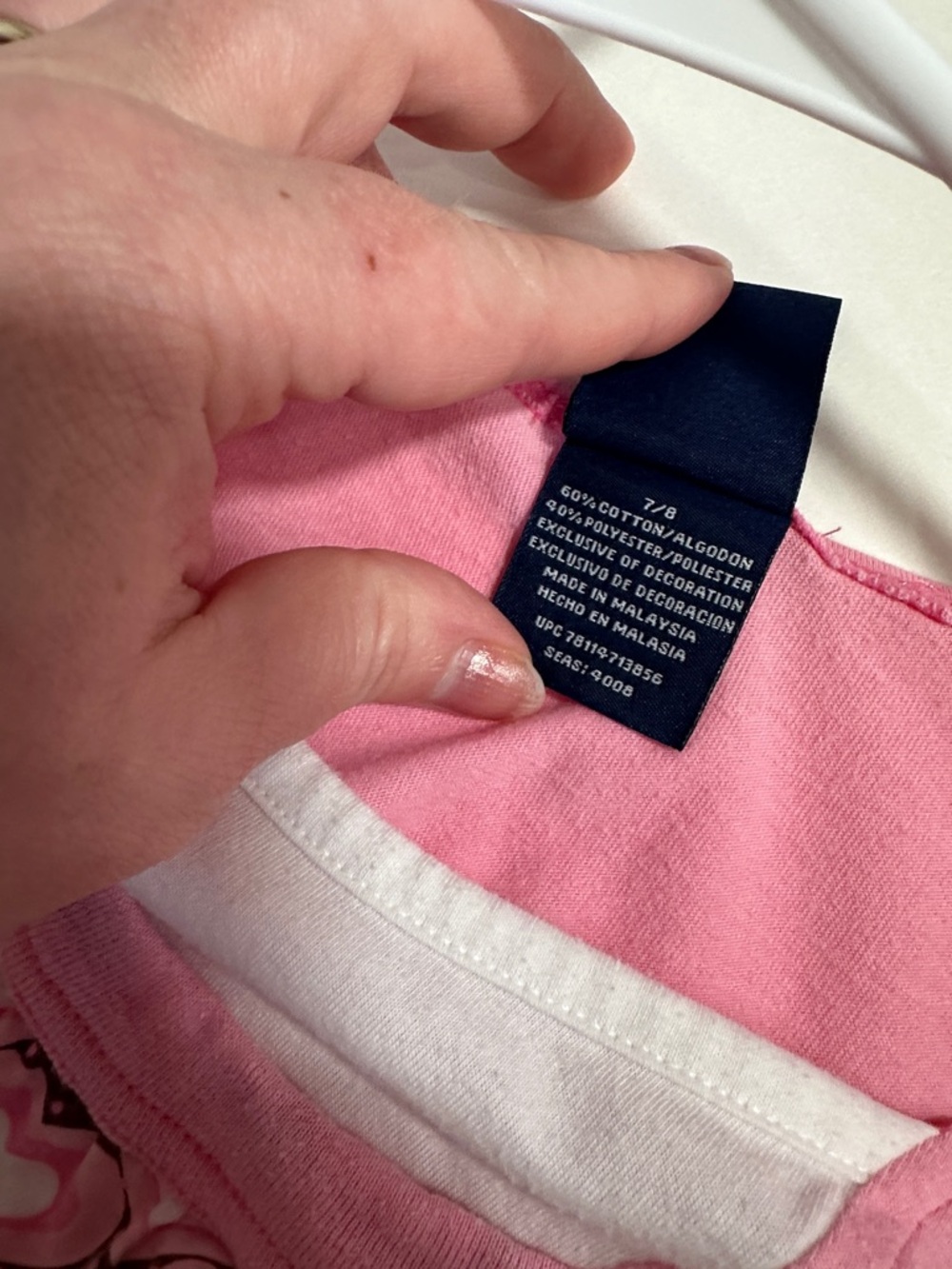 Basic editions pink heart print dress size 7/8 - Picture 7 of 7